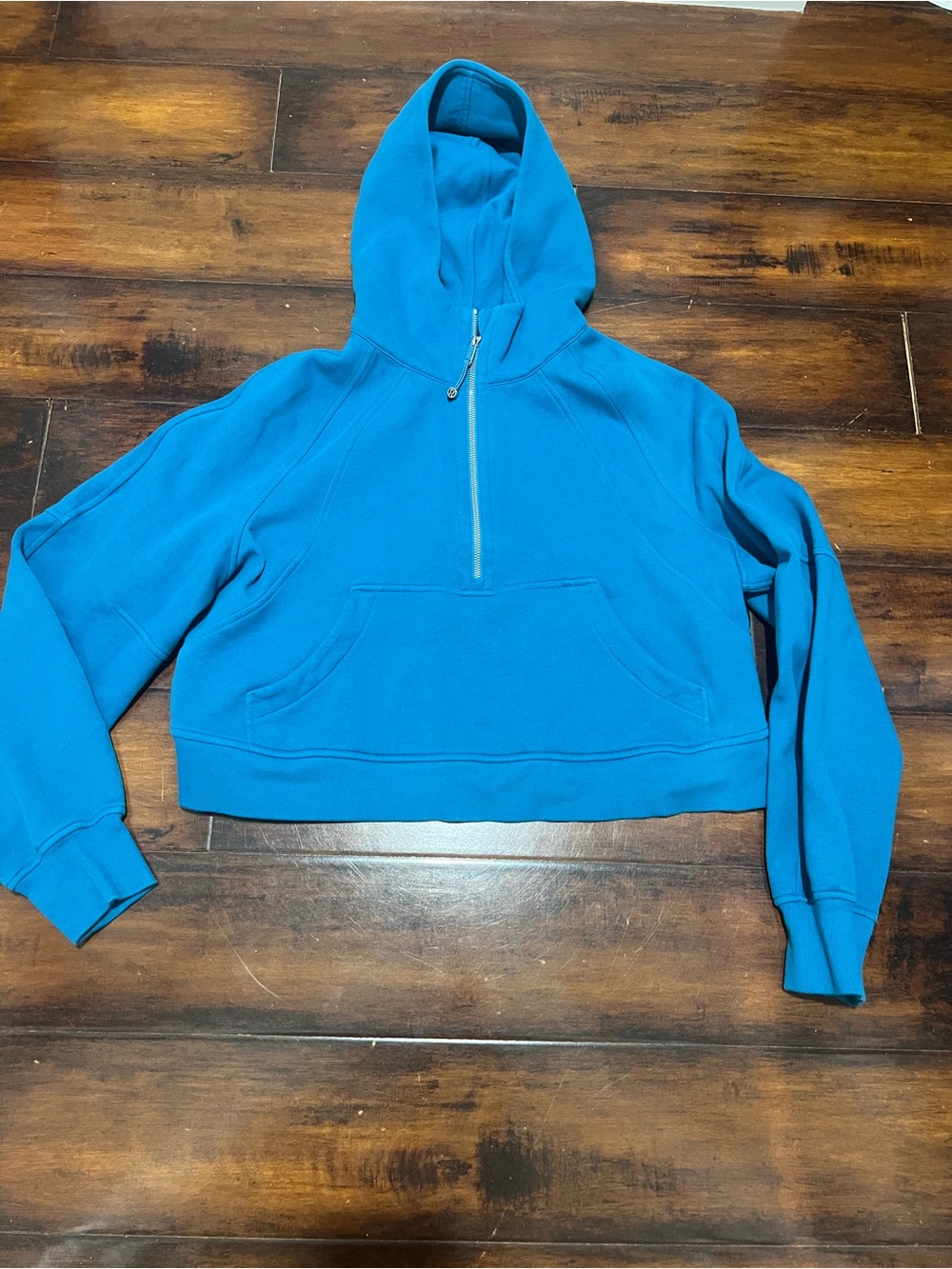 Cropped Teal Half-Zip Hooded Sweatshirt - Lululemon
